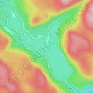 Mappa topografica Lac Sainte-Rose, altitudine, rilievo