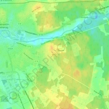 Mappa topografica Abelets, altitudine, rilievo