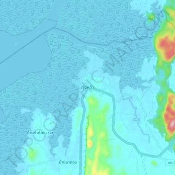Mappa topografica Thung Wa, altitudine, rilievo