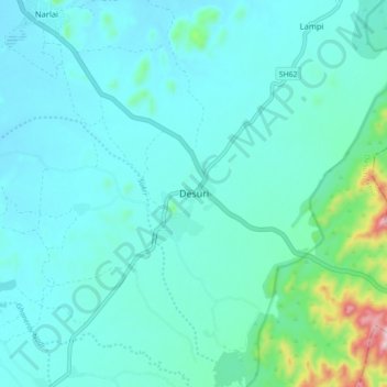Mappa topografica Desuri, altitudine, rilievo