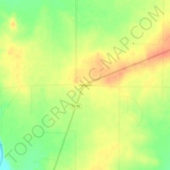 Mappa topografica Padgett, altitudine, rilievo