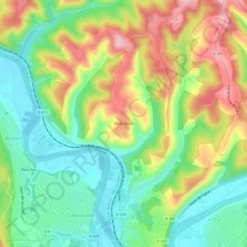 Mappa topografica Rode Buze, altitudine, rilievo