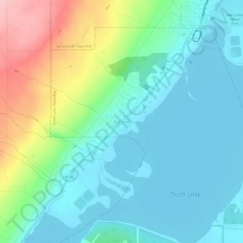 Mappa topografica Hubbell, altitudine, rilievo