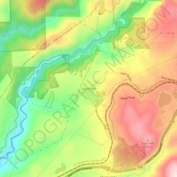 Mappa topografica Dutch Flat, altitudine, rilievo