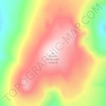 Mappa topografica Indian Mountain, altitudine, rilievo