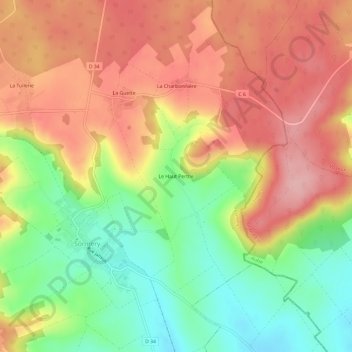 Mappa topografica Le Haut Perthe, altitudine, rilievo