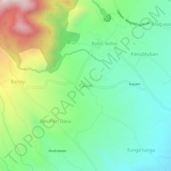 Mappa topografica Casile, altitudine, rilievo