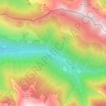 Mappa topografica Sant Joan de Toran, altitudine, rilievo