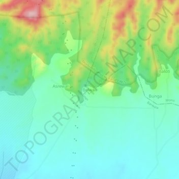 Mappa topografica Belwali, altitudine, rilievo