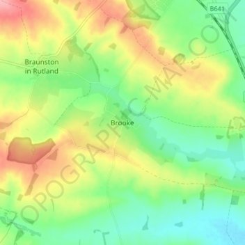 Mappa topografica Brooke, altitudine, rilievo