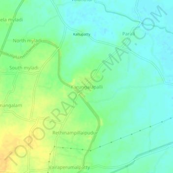 Mappa topografica Karungalapalli, altitudine, rilievo
