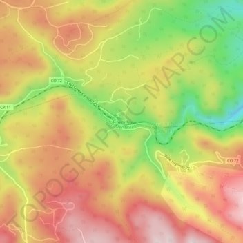 Mappa topografica Pinecliffe, altitudine, rilievo