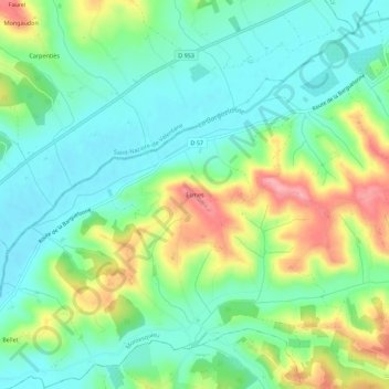 Mappa topografica Esmes, altitudine, rilievo