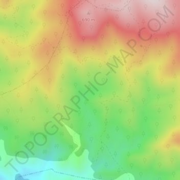 Mappa topografica Sithonia, altitudine, rilievo