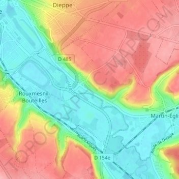 Mappa topografica Étran, altitudine, rilievo