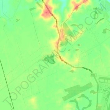 Mappa topografica Rukuhia, altitudine, rilievo