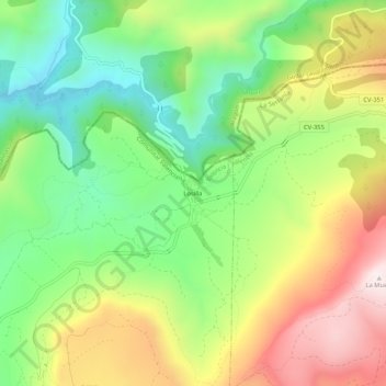 Mappa topografica Losilla, altitudine, rilievo