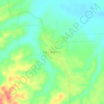 Mappa topografica Suka Makmur, altitudine, rilievo