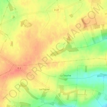 Mappa topografica Le Buisson Long, altitudine, rilievo