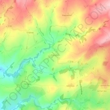 Mappa topografica Clauzelles, altitudine, rilievo
