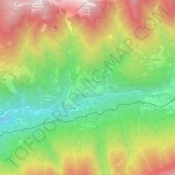 Mappa topografica Coimo, altitudine, rilievo