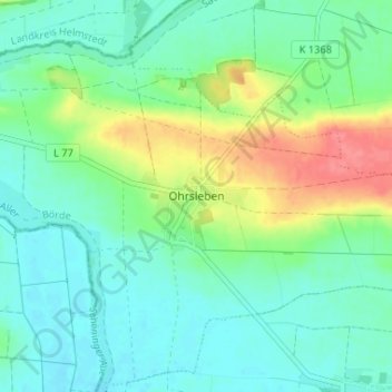 Mappa topografica Ohrsleben, altitudine, rilievo