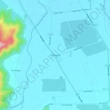 Mappa topografica Colchagua, altitudine, rilievo