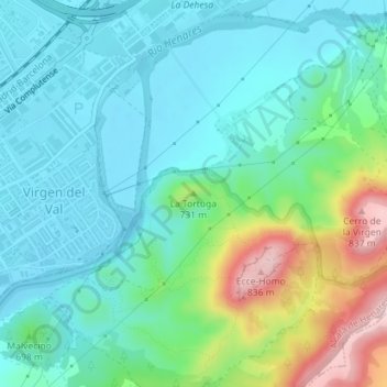Mappa topografica La Tortuga, altitudine, rilievo