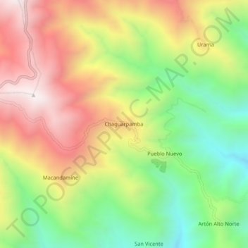 Mappa topografica Chaguarpamba, altitudine, rilievo