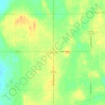 Mappa topografica Maplewood, altitudine, rilievo