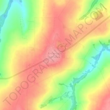 Mappa topografica Encantado d'Oeste, altitudine, rilievo