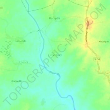 Mappa topografica Limchhod, altitudine, rilievo
