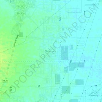 Mappa topografica Nelapadu, altitudine, rilievo