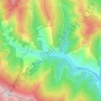 Mappa topografica Mas Supérieur, altitudine, rilievo