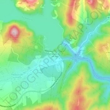 Mappa topografica Poblado de San Juan, altitudine, rilievo
