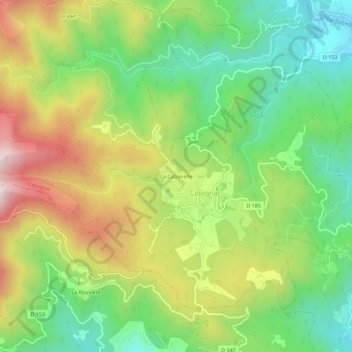 Mappa topografica La Cabanelle, altitudine, rilievo