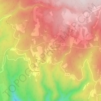 Mappa topografica Les Isnards, altitudine, rilievo
