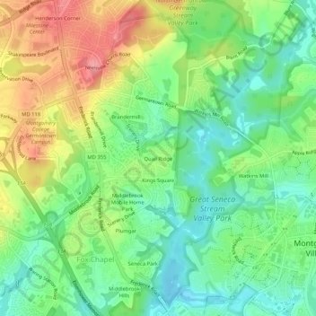 Mappa topografica Quail Ridge, altitudine, rilievo
