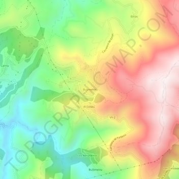 Mappa topografica Busmente, altitudine, rilievo