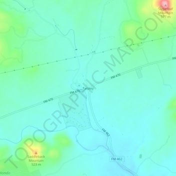 Mappa topografica Tarpley, altitudine, rilievo