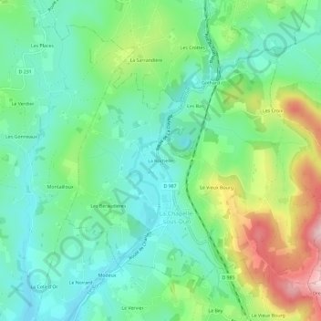 Mappa topografica La Rochelle, altitudine, rilievo