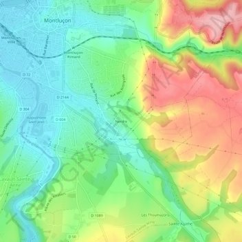 Mappa topografica Nerdre, altitudine, rilievo