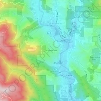 Mappa topografica Lomond Terrace, altitudine, rilievo