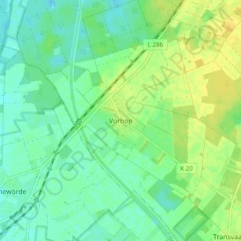 Mappa topografica Vorhop, altitudine, rilievo