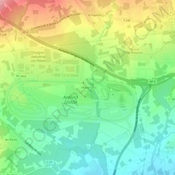 Mappa topografica l'Albornar, altitudine, rilievo