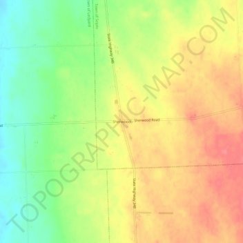 Mappa topografica Sherwood, altitudine, rilievo