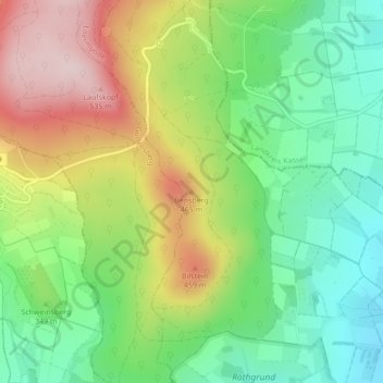 Mappa topografica Bensberg, altitudine, rilievo