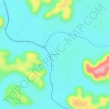 Mappa topografica Pitts Point, altitudine, rilievo