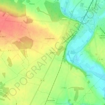 Mappa topografica Guibert, altitudine, rilievo