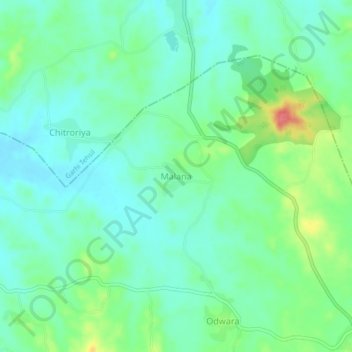 Mappa topografica Malana, altitudine, rilievo